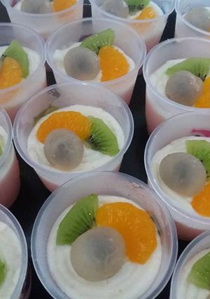 Foto resep Silky puding buah