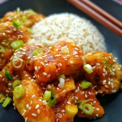 A picture of Sticky Orange Chicken.