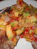 Bife con pisto (verduras salteadas)