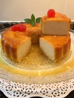 Una foto de Flan de almendras, sin gluten, sin lactosa, sin horno