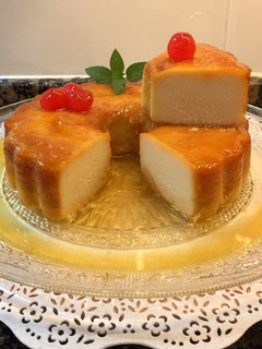 Una foto de Flan de almendras, sin gluten, sin lactosa, sin horno