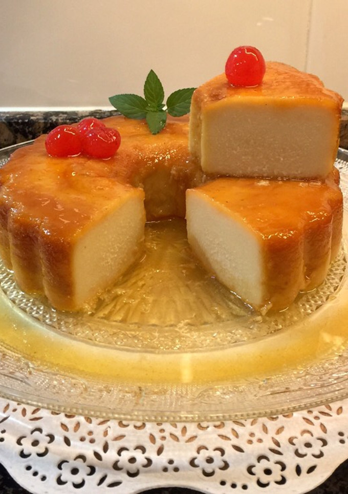 Una foto de Flan de almendras, sin gluten, sin lactosa, sin horno