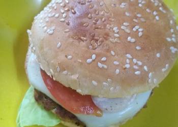 How to Cook Yummy Healthy cheesy burger with soya pattice