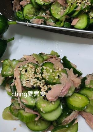 夏日小菜同樂會-涼拌鮪魚黃瓜 的食譜成品照片