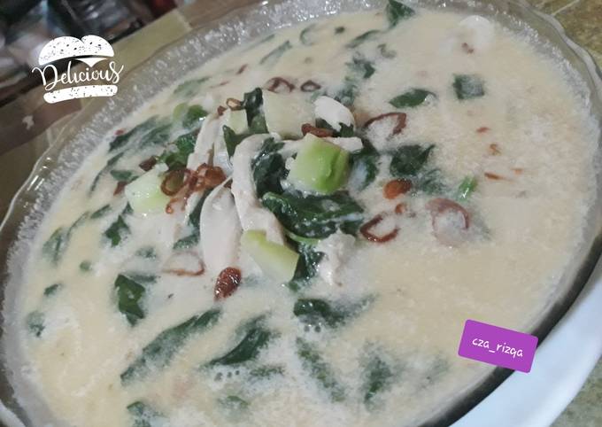 Bobor Bayam + Jamur & labu siam