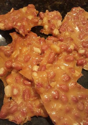 A picture of Curt's Peanut Brittle.