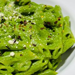 A picture of Silken Tofu and Spinach Penne.