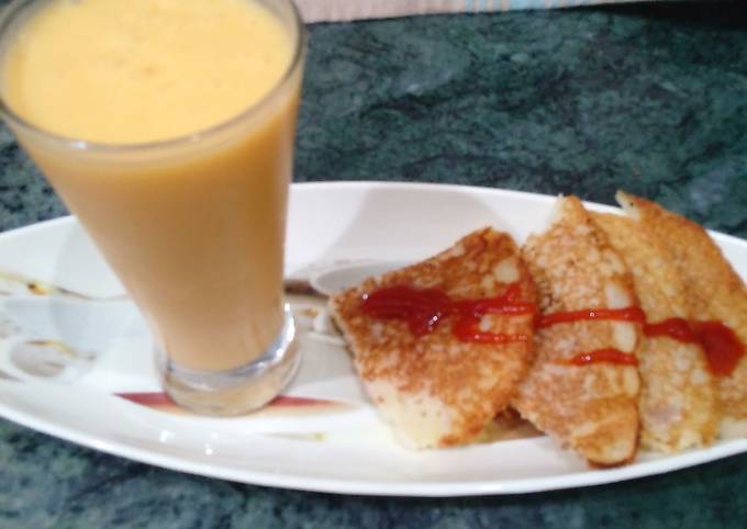 Suji Uttapam with Mango Shake