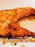Salmón con salsa de soja y mermelada de naranja amarga