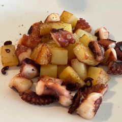 Octopus and potato salad A picture of Octopus and potato salad.