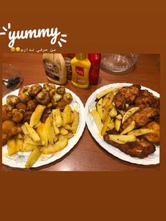 عکسی از دستور مرغ سوخاری با قارچ و گل کلم سوخاری
