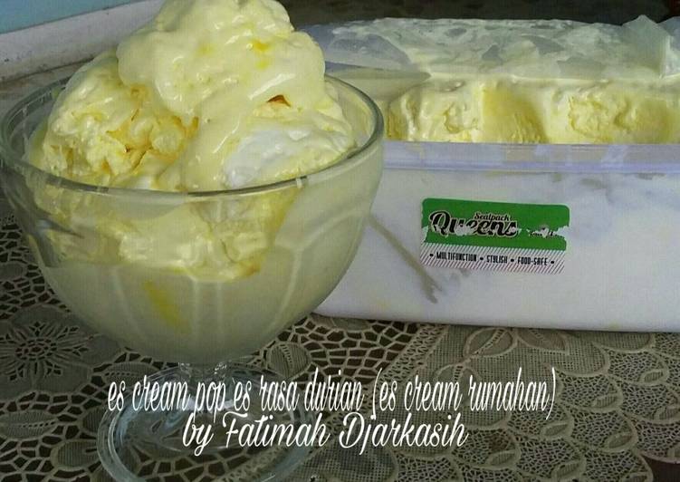 Es Cream Pop Ice Rasa Durian (Es Cream Rumahan)