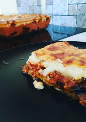 A picture of Moussaka (the best you've ever had, by far).