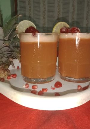 A picture of Pineapple pomegranate lemonade.