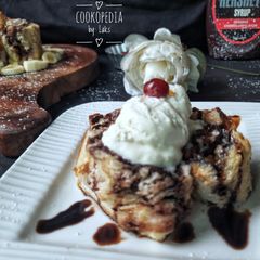 Chocolate Banana French toast swirls A picture of Chocolate Banana French toast swirls.