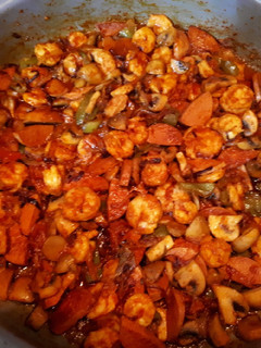 عکسی از دستور خوراک میگو با قارچ