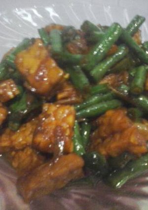 Foto resep Tumis tempe bin kacang panjang