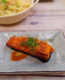 Cá hồi chay (đậu sốt tương ớt Gochujang)