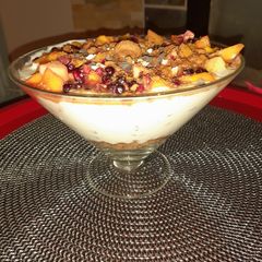 A picture of Fruity healthy Trifle. Clean out your fruitbowl.