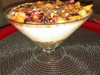 Fruity healthy Trifle. Clean out your fruitbowl