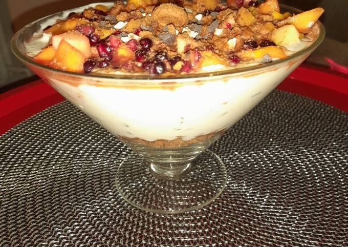 Fruity healthy Trifle. Clean out your fruitbowl