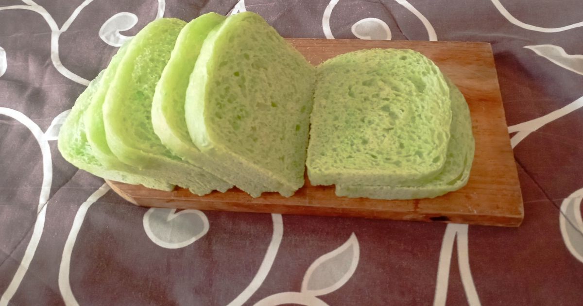 Roti tawar pandan kukus tanpa mixer, tanpa ulen, tanpa telur