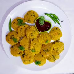A picture of Bafauri-Healthy Steamed lentil snack.