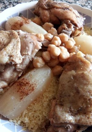A picture of Algerian White Sauce Couscous.
