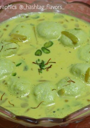A picture of Kesar Rasgulla.