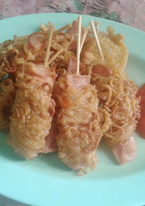 Foto resep Sosis gulung Telur Mie