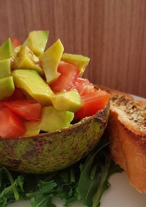 A picture of Avocado Rocket Salad.