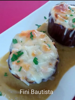 Una foto de Berenjena rellena de salmón