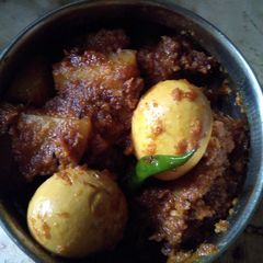 Dimer jhal (egg curry) A picture of Dimer jhal (egg curry).