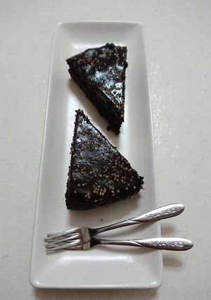 Foto resep Vegan Double Chocolate Sponge Cake