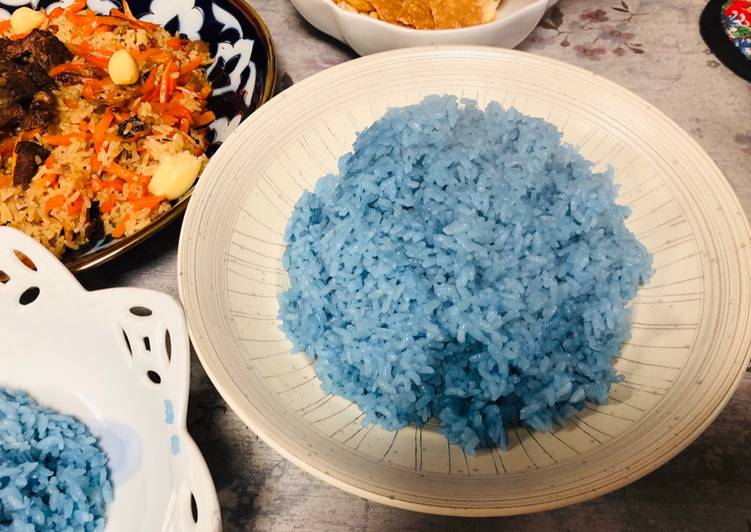 Simple Way to Make Super Quick Homemade Blue Rice