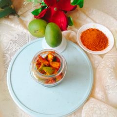 A picture of Raw Mango Pickle (Instant Raw mango pickle Recipe).