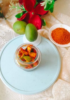 A picture of Raw Mango Pickle (Instant Raw mango pickle Recipe).