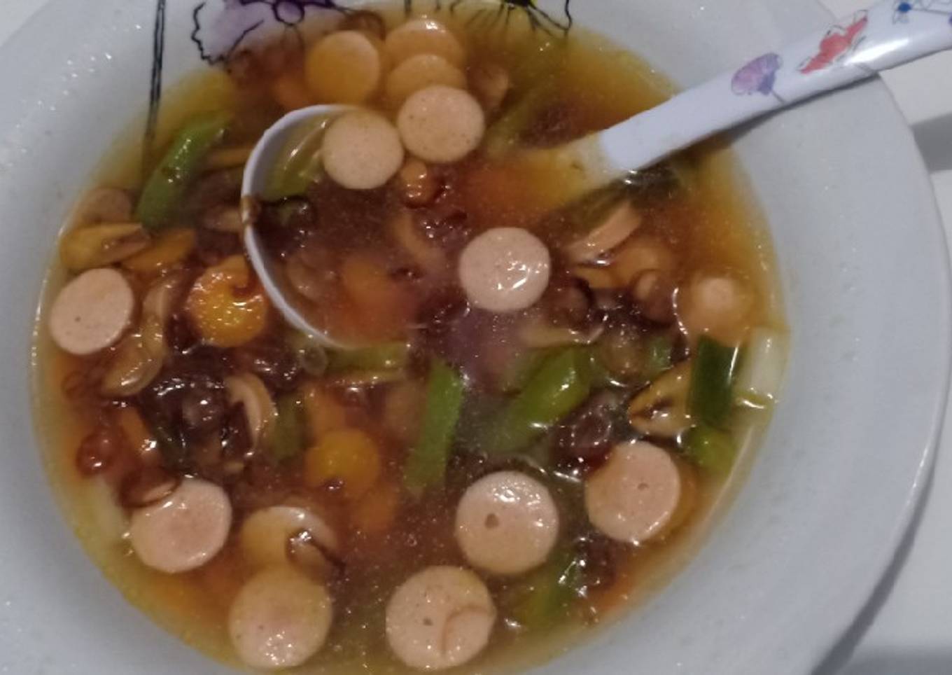 Sop sosis mudah, praktis, enak
