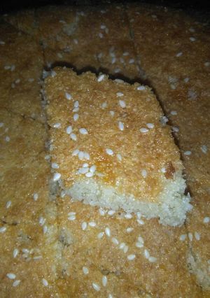 صورة لوصفة بسبوسه بالقشطه🍴😋😋😋