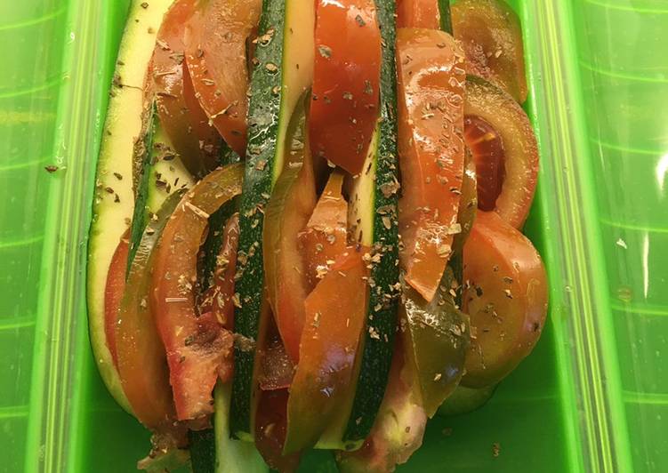 Abanico de calabacín en vaporera