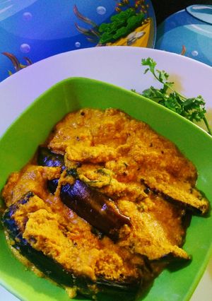 A picture of Begun posto(brinjal with poppy seeds).