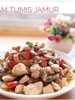 Foto resep Ayam tumis jamur