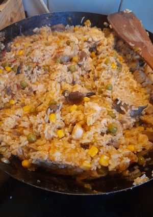 Zöldséges rizses hús recept fotója