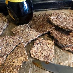A picture of Salted Flax Crackers With Black Onion Seeds 🖤.