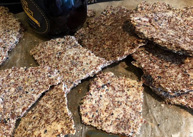 Easiest Way to Prepare Homemade Salted Flax Crackers With Black Onion Seeds 🖤