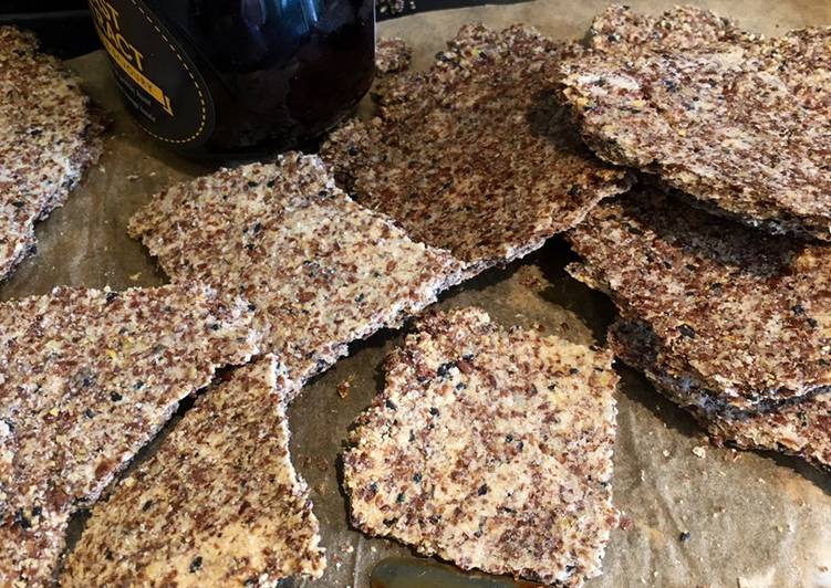 Salted Flax Crackers With Black Onion Seeds π€