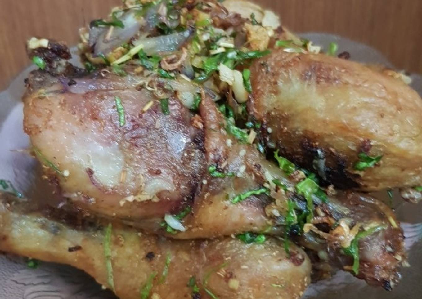 Ayam tim goreng bawang