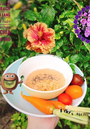 Hình của món Custard yến mạch khoai lang cà rốt cà chua.