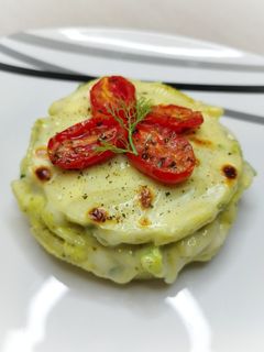 Foto di Timballo di Malloreddus con zucchine e formaggio.🥒🧀🌱