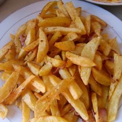 A picture of Spicy french fries #authormarathon.